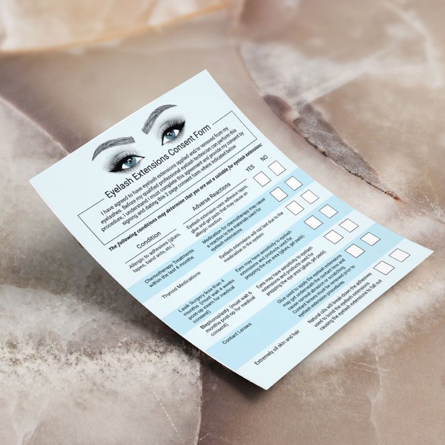 Eyelash Extensions Liability Waiver Blue Salon Flyer (Creator Uploaded)
