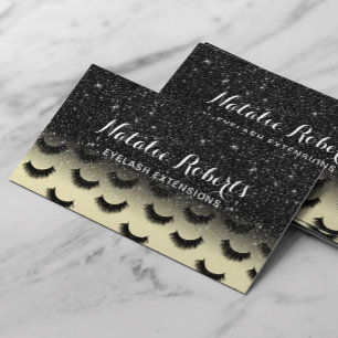 Eyelash Extensions Light Yellow Black Lash Salon  Business Card