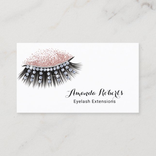 Eyelash Extensions Luxe Lashes Makeup Artist Business Card (Front)
