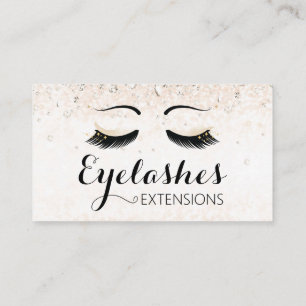 Eyelash Extensions Sparkles and Diamonds Gold Business Card
