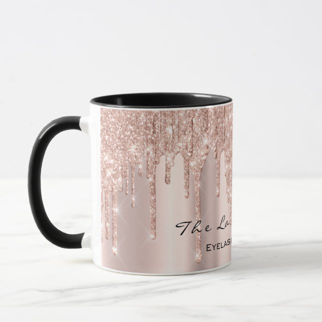 Eyelash Extention Beauty Studio Rose Spark Glitter Mug (Left)