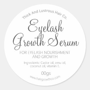 Eyelash Eyebrow Or Hair Growth Serum Classic Round Sticker