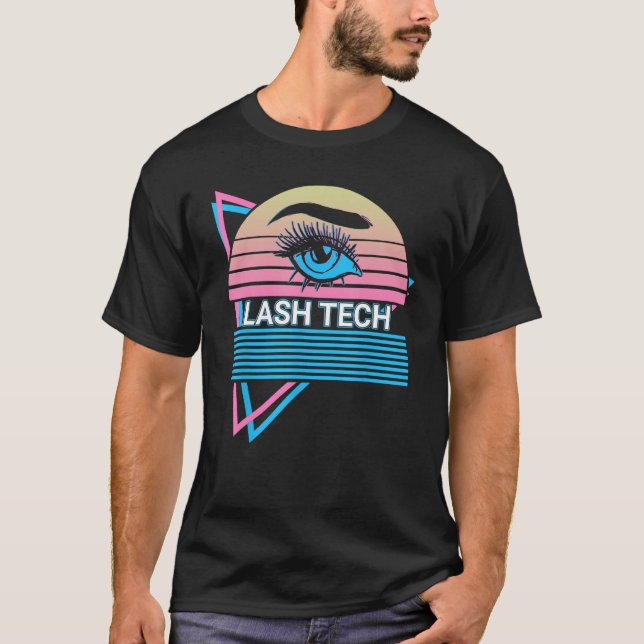 Eyelash Lash Artist Eyelashes Retro Lash Tech T-Shirt (Front)