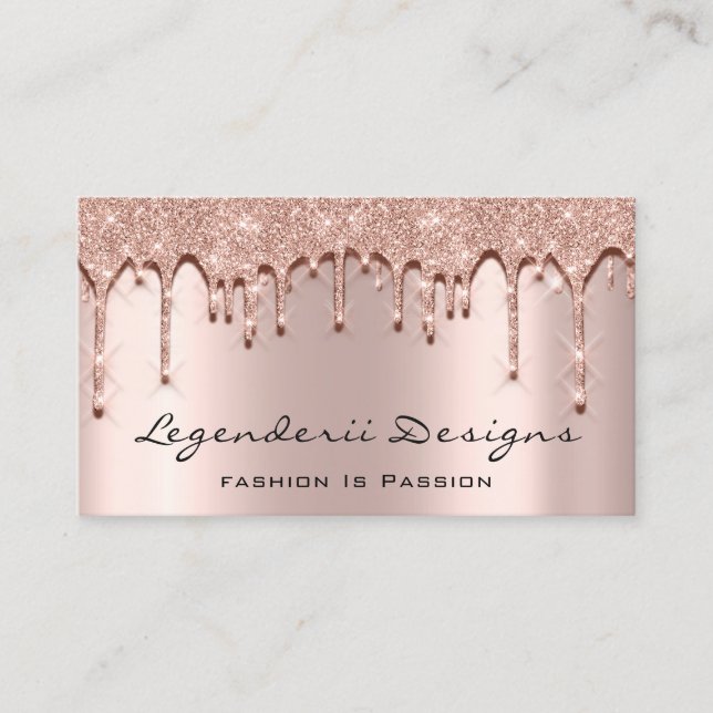Eyelash Lashes Glitter 3D Effect Aesthetician Business Card (Front)