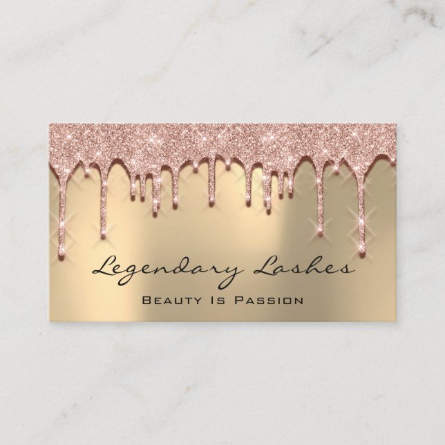 Eyelash  Makeup Art 3D Drips Effect Aesthetician Business Card (Front)