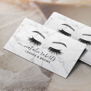 Eyelash Makeup Artist Lashes & Brows Salon Marble Business Card
