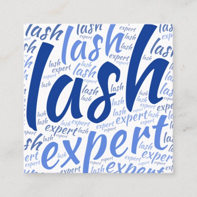 Eyelash Technician Square Business Card (Front)
