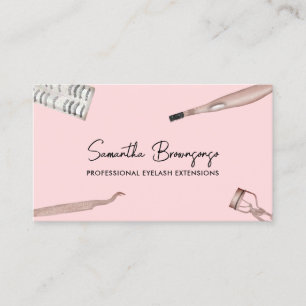 Eyelash Tweezer Curler Extensions Watercolor Business Card