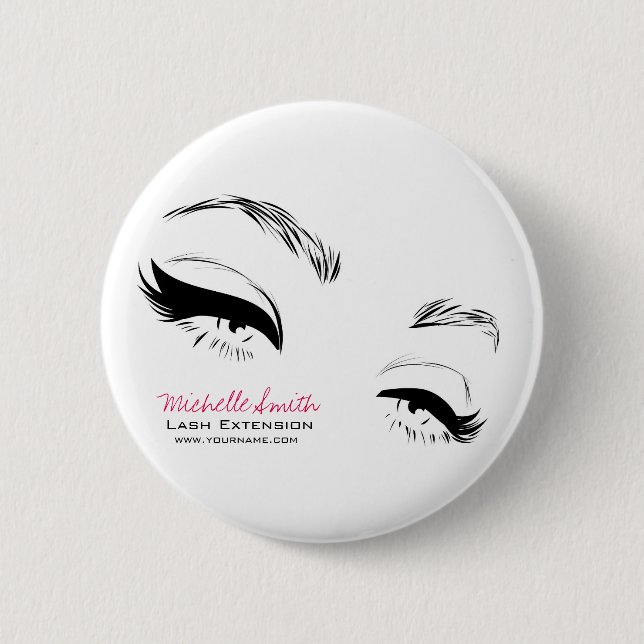 Eyelashes brows Permanent Makeup Artist Eyes Lash 6 Cm Round Badge (Front)