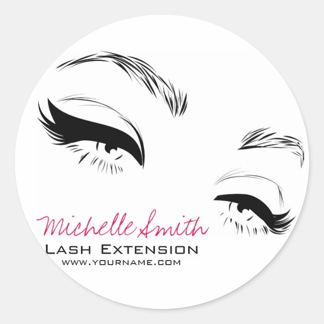 Eyelashes brows Permanent Makeup Artist Eyes Lash Classic Round Sticker (Front)