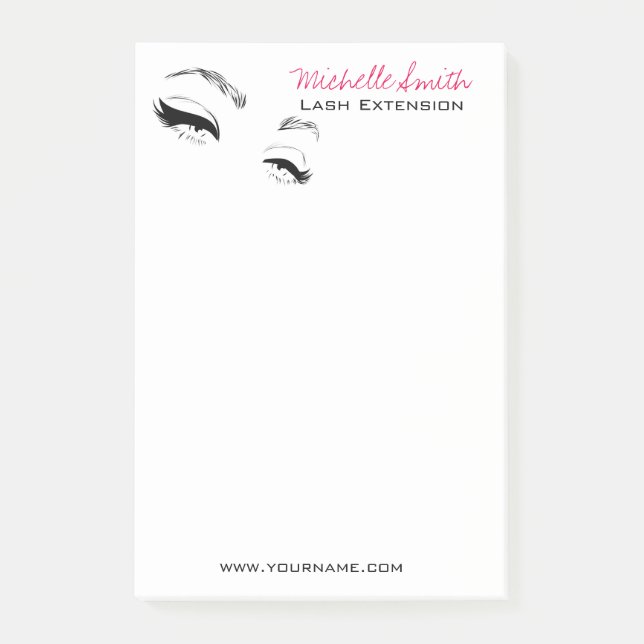 Eyelashes brows Permanent Makeup Artist Eyes Lash Post-it Notes (Front)