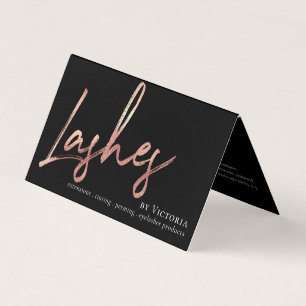 Eyelashes Care Loyalty Rose Gold Foil All In One Business Card