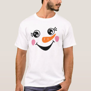 Eyelashes Christmas Outfit Snowman Face Costume Gi T-Shirt