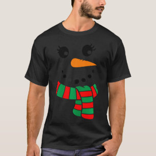 Eyelashes Christmas Outfit Snowman Face Costume Gi T-Shirt