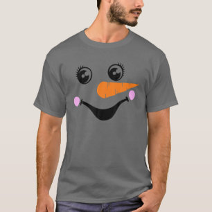 Eyelashes Christmas Outfit Snowman Face Costume Gi T-Shirt