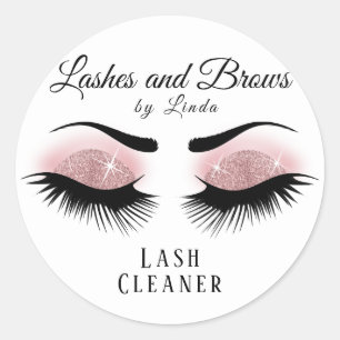 Eyelashes Extension Cleaner Design - Rose Gold Classic Round Sticker