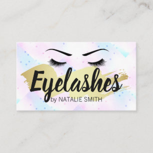 Eyelashes Gold Brushed Mosaic Geometric Business Card