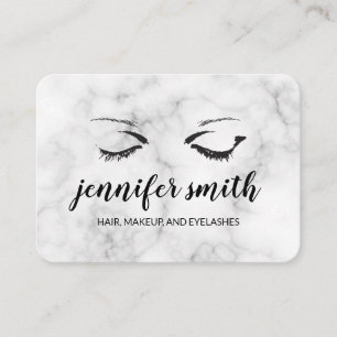 Eyelashes Makeup Artist Marble Loyalty Card