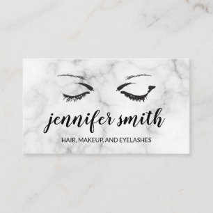 Eyelashes Makeup Artist Marble Loyalty Card