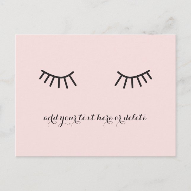 eyelashes postcard, cute face thank you card (Front)