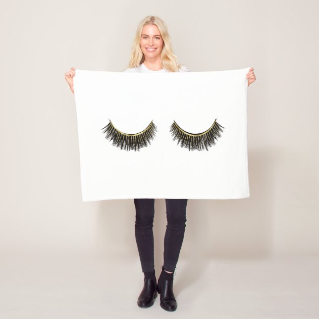 Eyelashes Print Lashes Fleece Blanket (In Situ)