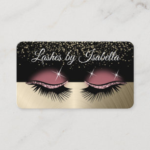 Eyelashes - Rose Gold Glitter  Business Card