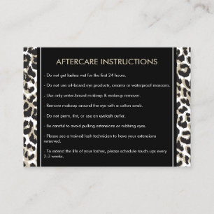 Eyelashes with Leopard Print Aftercare Card