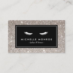Eyelashes with Silver Glitter Business Card