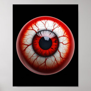 Eyell Funny Scary Bloodshot Halloween Eyell Poster