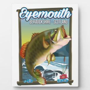 Eyemouth Berwickshire Scotland fishing poster. Pos Plaque