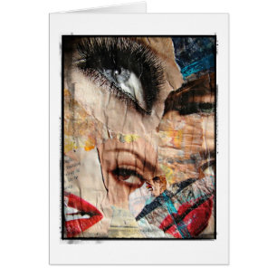 Eyes and Lips Collage Grunge Border, All Occasion