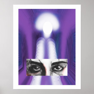 Eyes art purple poster