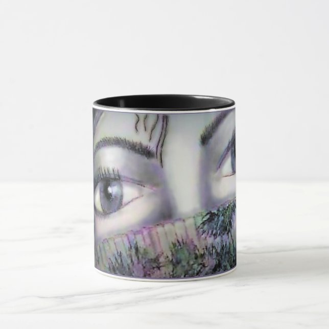 Eyes Behind Oriental Fan   Mug (Center)