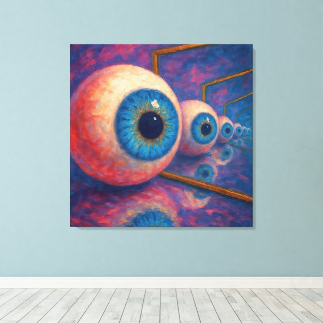 “Eyes Beyond Forever" - A Surreal Portrait Canvas Print (Insitu(Wood Floor))