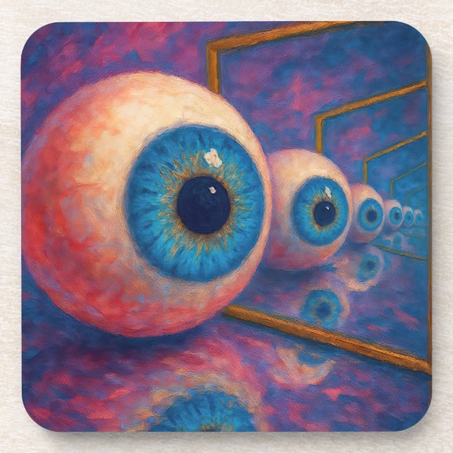 “Eyes Beyond Forever" - A Surreal Portrait Coaster (Front)