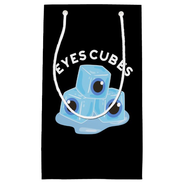 Eyes Cubes Funny Ice Pun Dark BG Small Gift Bag (Front)