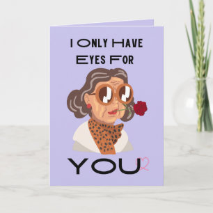 Eyes For You Funny Jazzy Grandma Valentine Holiday Card