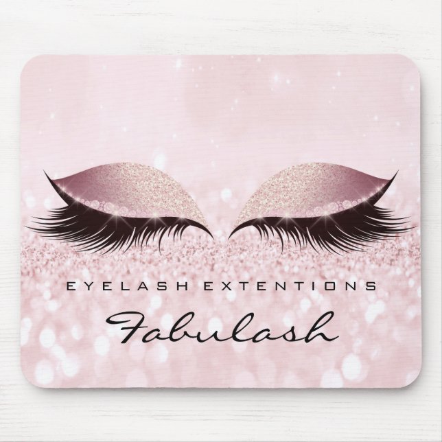 Eyes Glitter Branding Beauty Studio Lashes Pink Mouse Pad (Front)