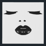 eyes lashes black lipstick lips makeup pop art faux canvas print<br><div class="desc">Womans eyes lashes black lipstick lips makeup pop art Faux Canvas Print</div>