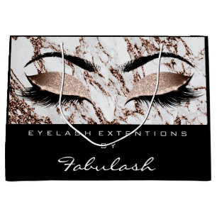 Eyes Lashes Blush Makeup Artist Marble Copper Large Gift Bag