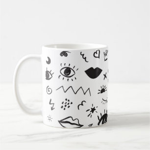 Eyes Motif: Trendy Vintage Pattern Coffee Mug