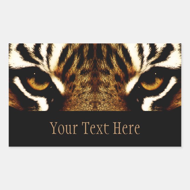 Eyes of a Tiger Personalised Rectangular Sticker (Front)