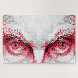 Eyes of Ancient Evil – Red Warning Jigsaw Puzzle