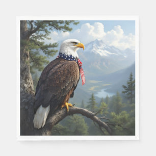 Eyes Of The Sky – Majestic Eagle Portrait Art Napkin