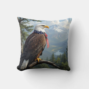 Eyes Of The Sky – Majestic Eagle Portrait Throw Cushion