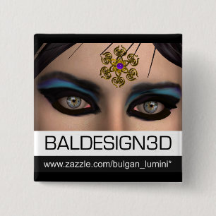 EYES OF THEDA /Baldesign3d 15 Cm Square Badge