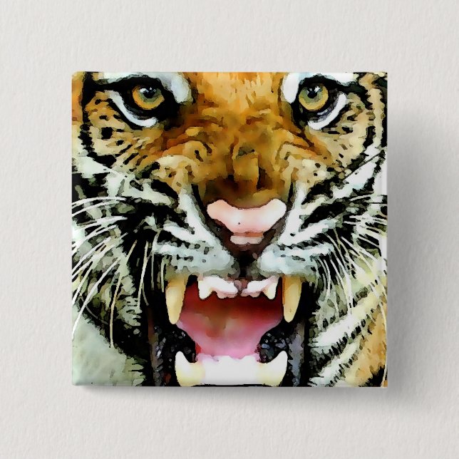 Eyes of Tiger 15 Cm Square Badge (Front)