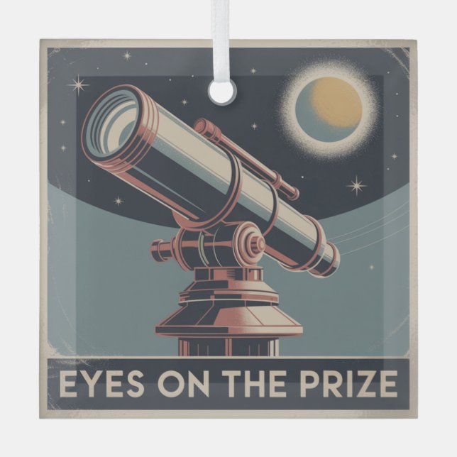 Eyes On The Prize Glass Tree Decoration (Front)