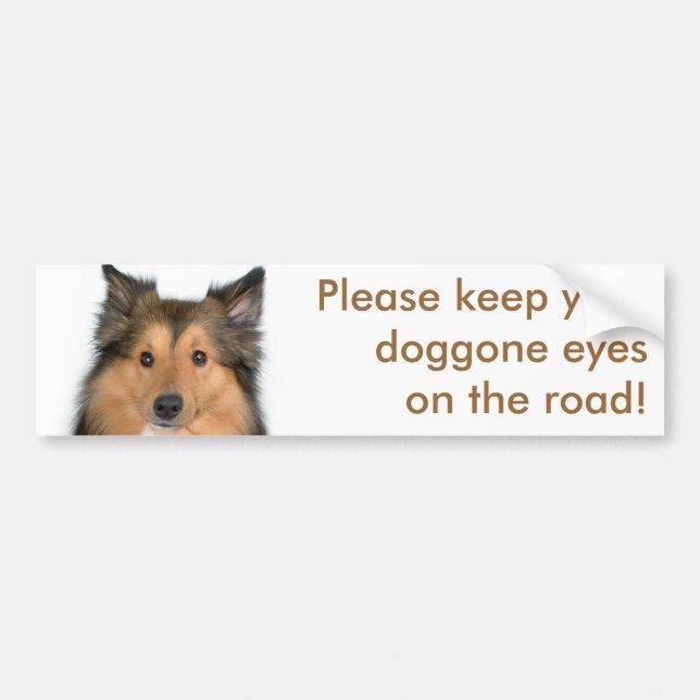 Eyes on the Road Dog Bumper Sticker (Front)