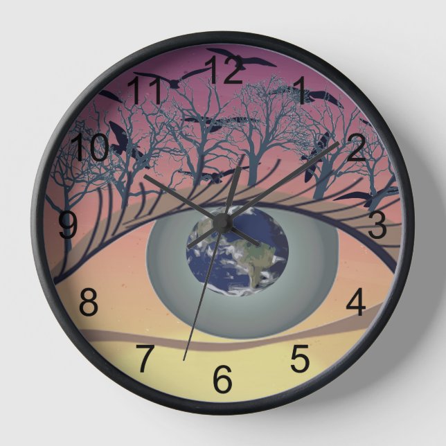 Eyes on the World – Climate Awareness Art Clock (Front)